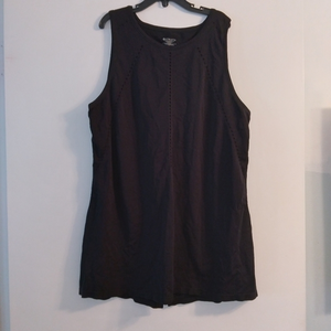 Athleta Foothill Tank Top Black Tie Split Back Wicking Yoga Run‎